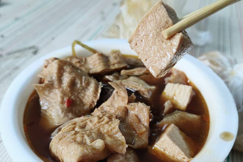 大湖美食,大湖滷味,6號餐,滷味豆腐特寫