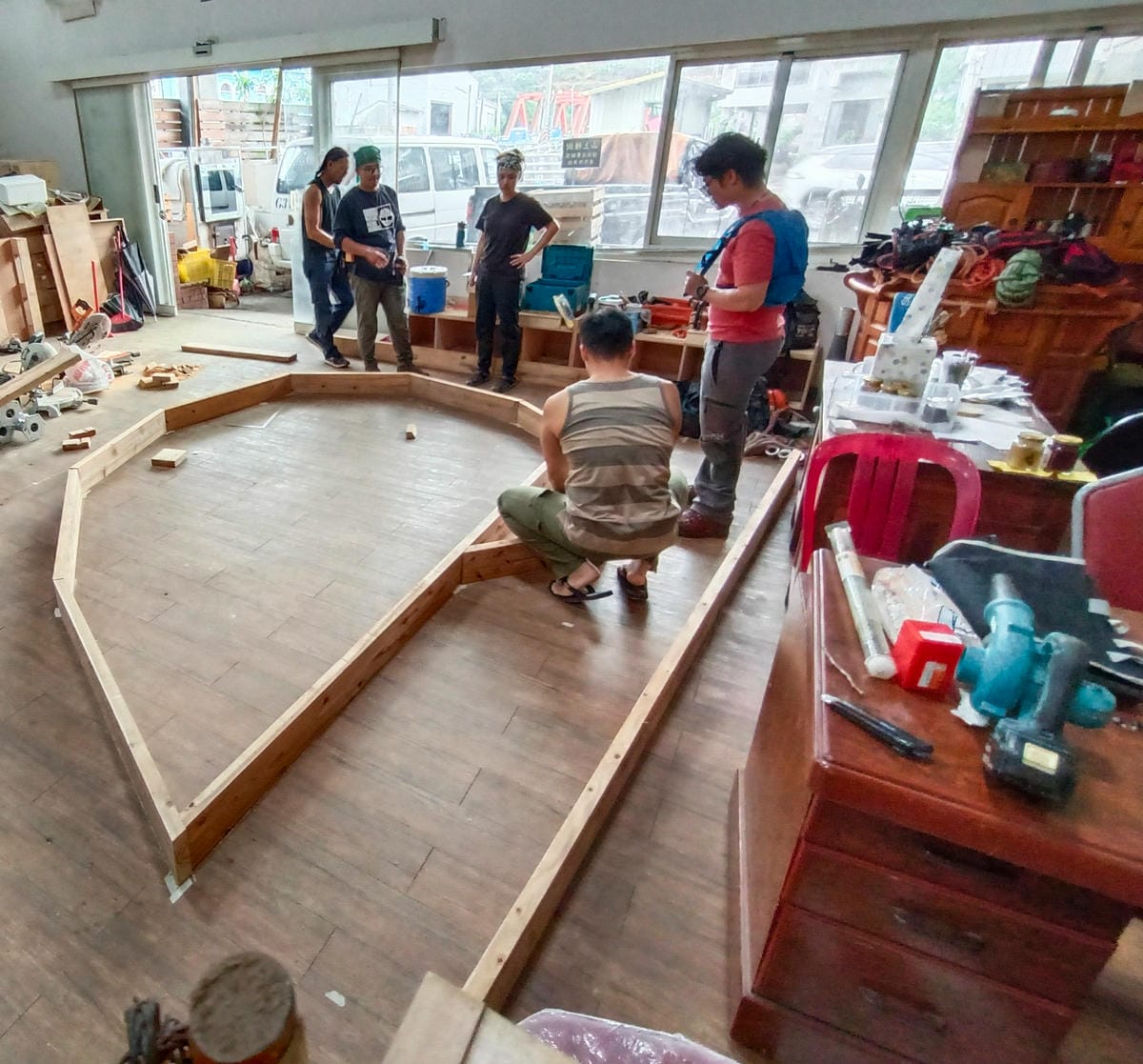 樹屋試組裝,樹屋製作,樹屋零件確認