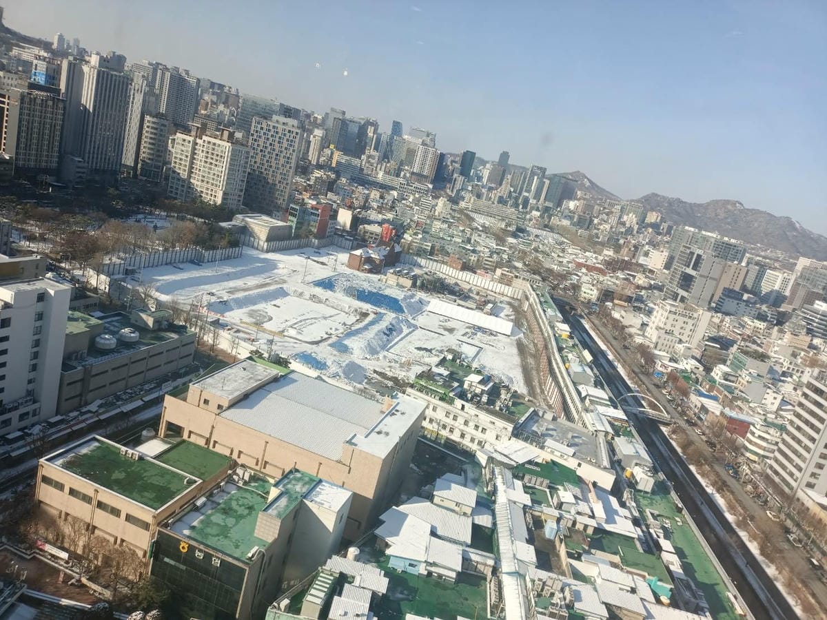 飯店窗景,首爾雪景,空中花園東大門金斯敦飯店