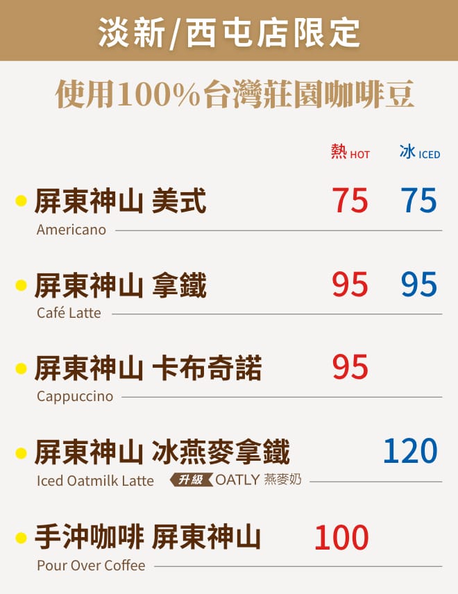 INLOVE Café,價目表,咖啡推薦
